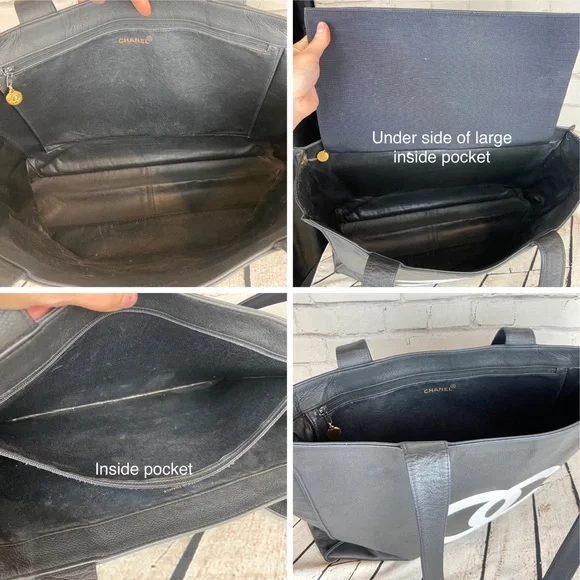 CHANEL large size leather tote *custom* vintage authentic - Picture 5 of 16